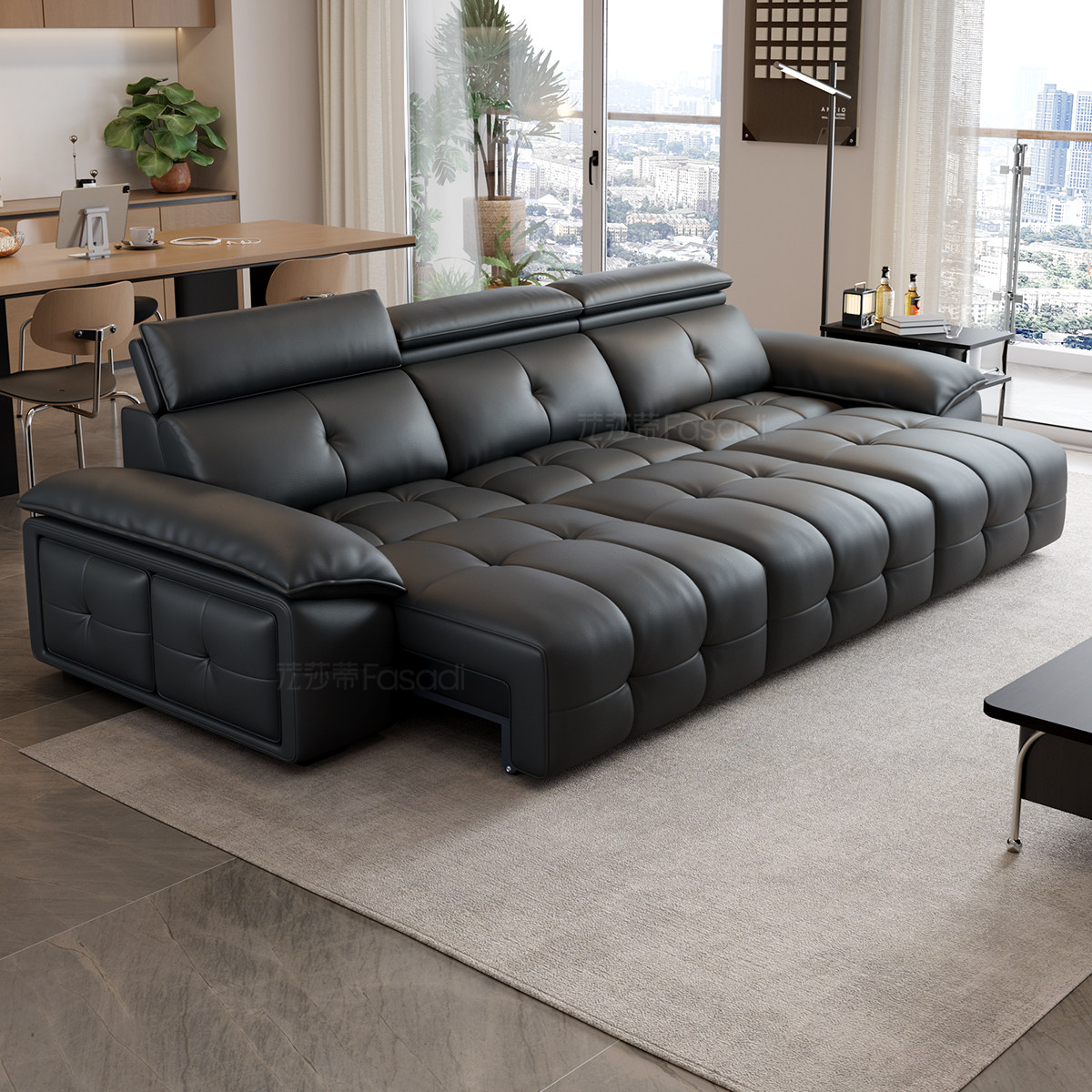 政府补贴法莎蒂意式劳伦斯零靠墙电动功能沙发客厅头层牛皮沙发,淘宝优惠券,粉丝福利购,淘宝优惠卷