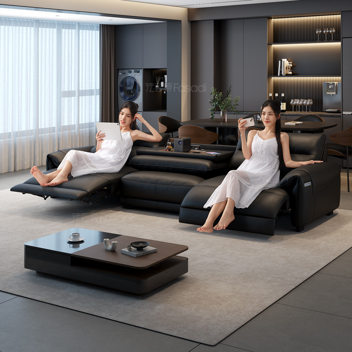 政府补贴法莎蒂零靠墙意式躺椅真皮多功能沙发客厅头等太空电动舱,淘宝优惠券,粉丝福利购,淘宝优惠卷