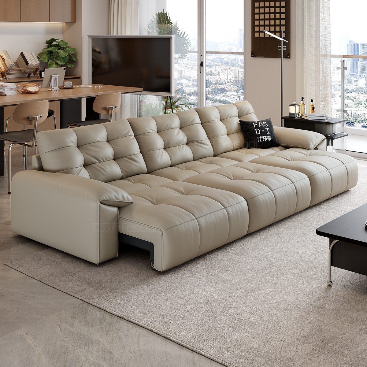 政府补贴法莎蒂拉点软包零靠墙电动功能沙发简约客厅头层牛皮沙发,淘宝优惠券,粉丝福利购,淘宝优惠卷