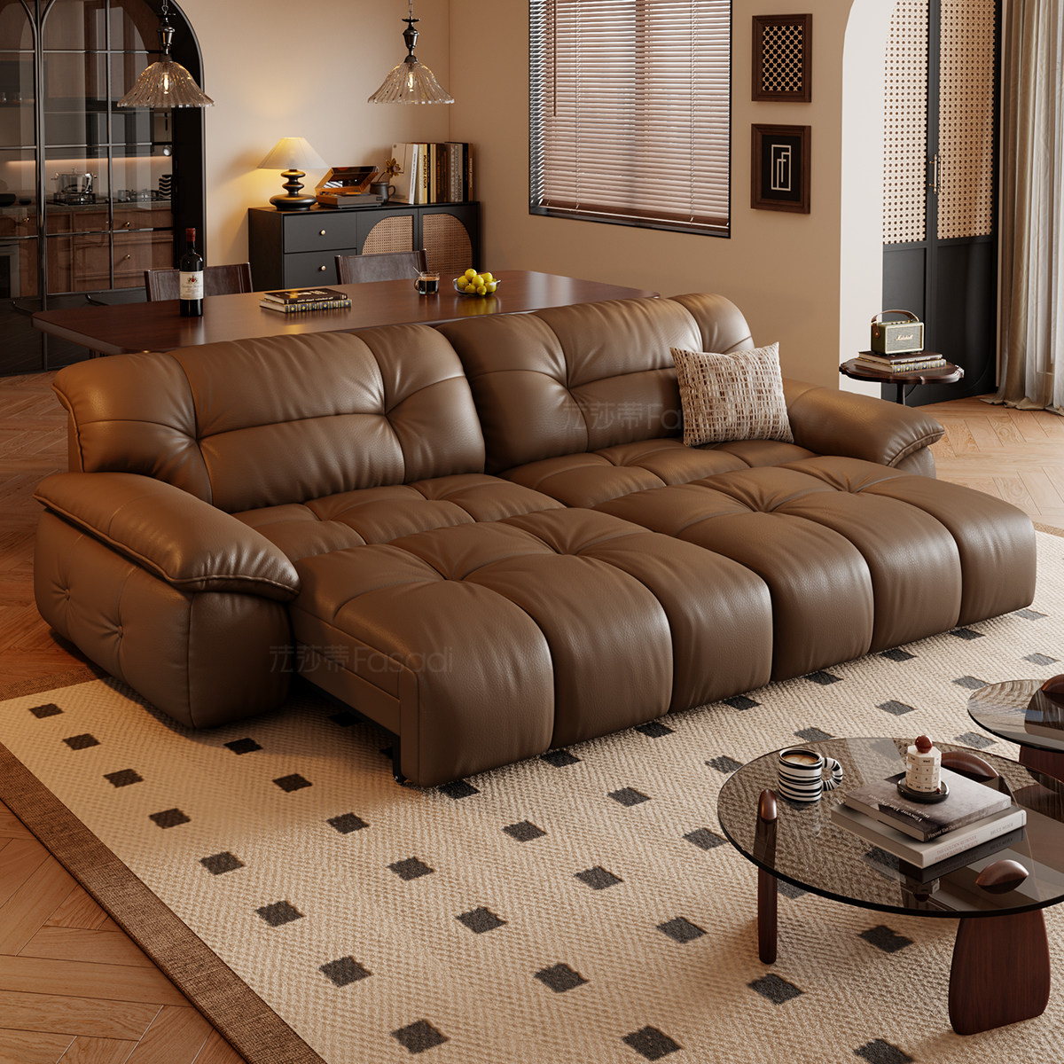 法莎蒂云榻电动沙发床头层真皮意式复古客厅伸缩零靠墙功能沙发,淘宝优惠券,粉丝福利购,淘宝优惠卷