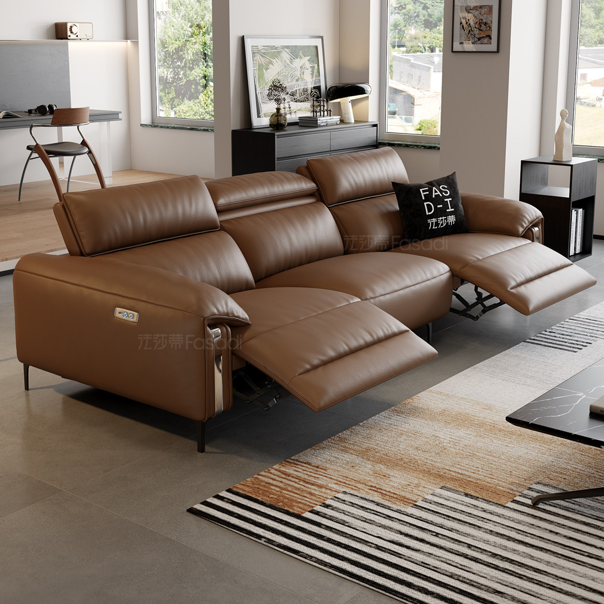 法莎蒂太空电动舱可调节功能沙发家庭影院极简意式零靠墙真皮沙发,淘宝优惠券,粉丝福利购,淘宝优惠卷
