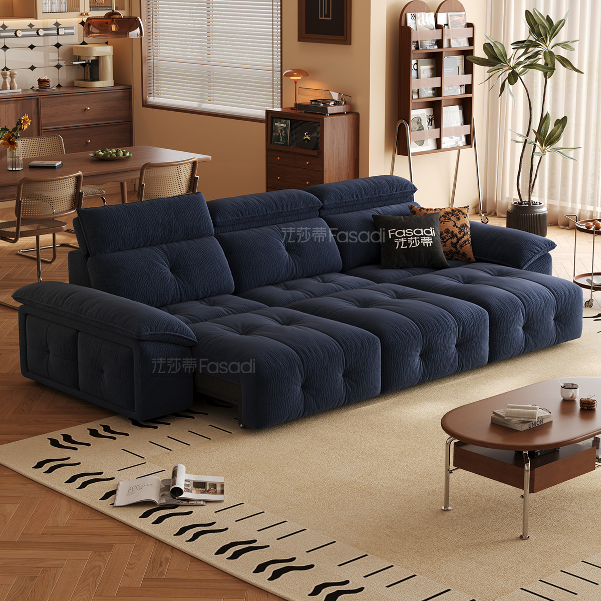 法莎蒂劳伦斯零靠墙电动功能沙发中古风客厅奶油抗菌婴儿绒沙发,淘宝优惠券,粉丝福利购,淘宝优惠卷
