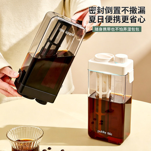 冷萃壶冰箱冷泡茶壶茶叶咖啡冷萃杯瓶家用大容量冷萃外带杯冷水壶 - 图0