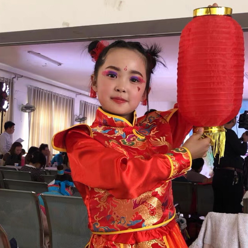 六一大红折叠伸缩灯笼说唱中国红梦娃跳舞蹈道具儿童幼儿园表演出