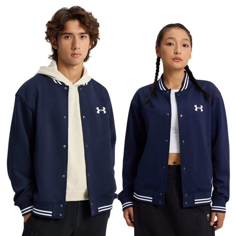 安德玛官方奥莱UA KNIT BOMBER男子女子刺绣跑步训练休闲运动外套 - 图0