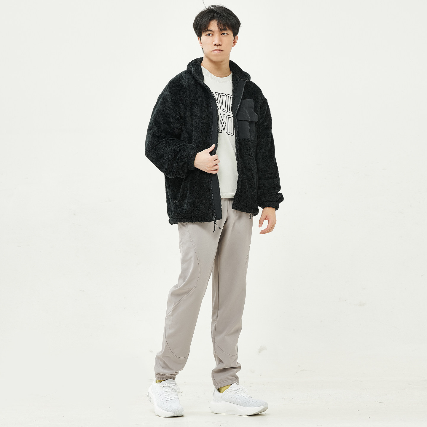 安德玛官方UA  男子运动休闲仿羊羔毛保暖弹性夹克外套1389366,淘宝优惠券,粉丝福利购,淘宝优惠卷