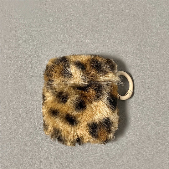Applicable to iPhone brown leopard print Bluetooth headset cover