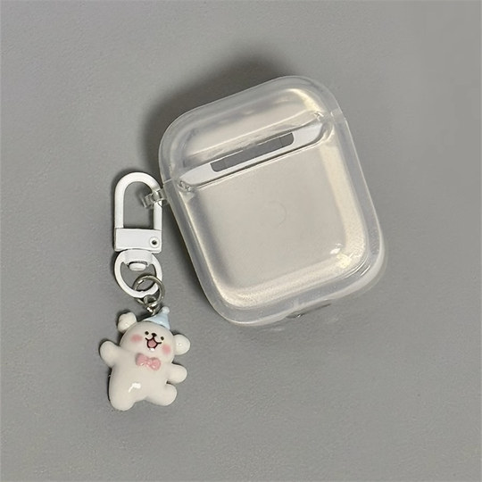 Applicable to AirPods Transparent Blue Hat Dog Headphone Case