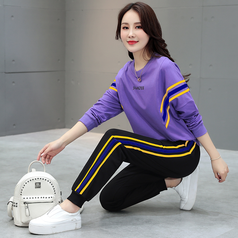 朴洛汐轻奢高品质纯棉长袖时尚卫衣 朴洛汐时尚套装