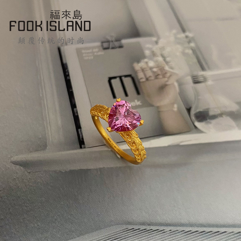 福来岛足金999古法金时尚款女戒指 福来岛手饰
