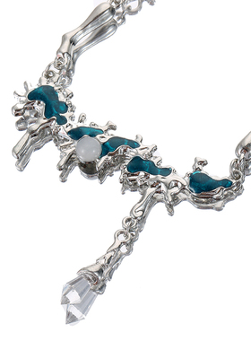 奇志爷爷蓝色大海不规则异形项链