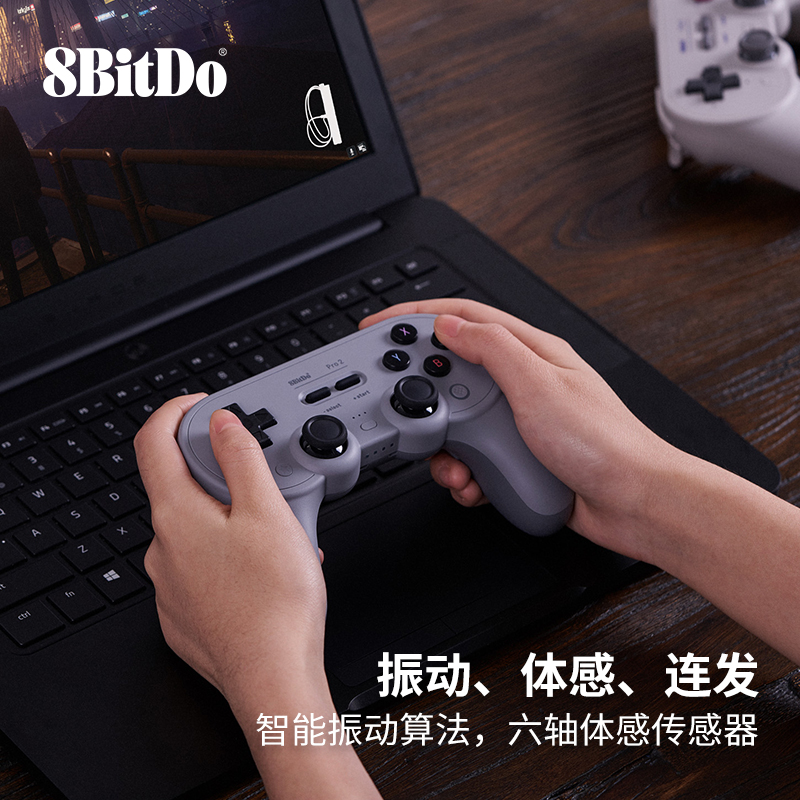 八位堂Pro2蓝牙游戏手柄 霍尔摇杆震动体感连发 PC电脑Switch苹果Mac电脑Steam安卓手机通用外设原神双影奇境