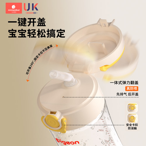 适配贝亲奶瓶配件直饮吸管式奶嘴鸭嘴吸嘴学饮把手柄重力球杯盖安 - 图1