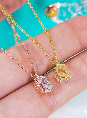 莫桑石单钻锁骨链简约鸽子蛋项链