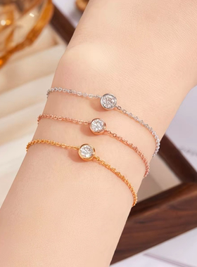 D色莫桑石单钻泡泡手链