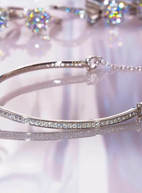 进口D色莫桑石方包手链