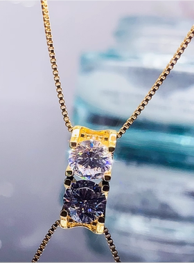 进口莫桑石四爪牛头项链镀锁骨链