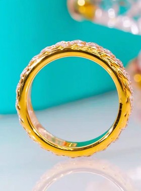 D色莫桑石满钻奢华排戒