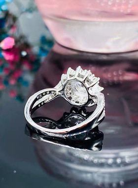 钻戒雪花扭臂群镶戒指