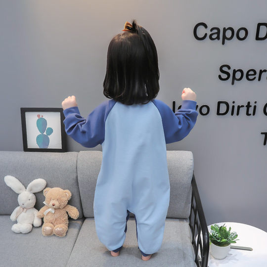 女童睡衣2025春夏新款中小童连体卡通睡衣长袖春秋纯棉宝宝家居服