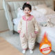 儿童连体睡衣女童珊瑚绒冬款女孩加绒加厚连身衣爬服宝宝保暖睡袋