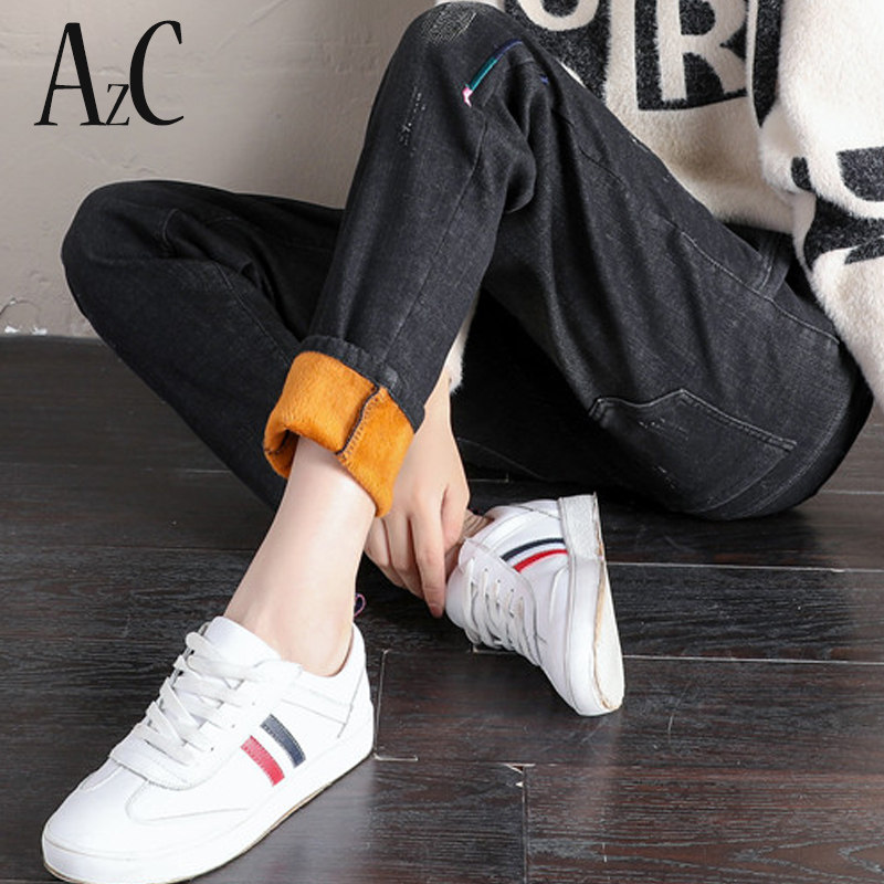 秋季外穿直筒宽松加绒孕妇裤子 安智彩孕妇直筒裤