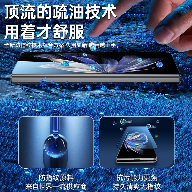 芊宸适用vivoXFold2手机膜xfold折叠屏钢化膜防窥膜全屏覆盖防偷窥屏幕内外屏保护膜高清前后屏膜水凝贴膜防