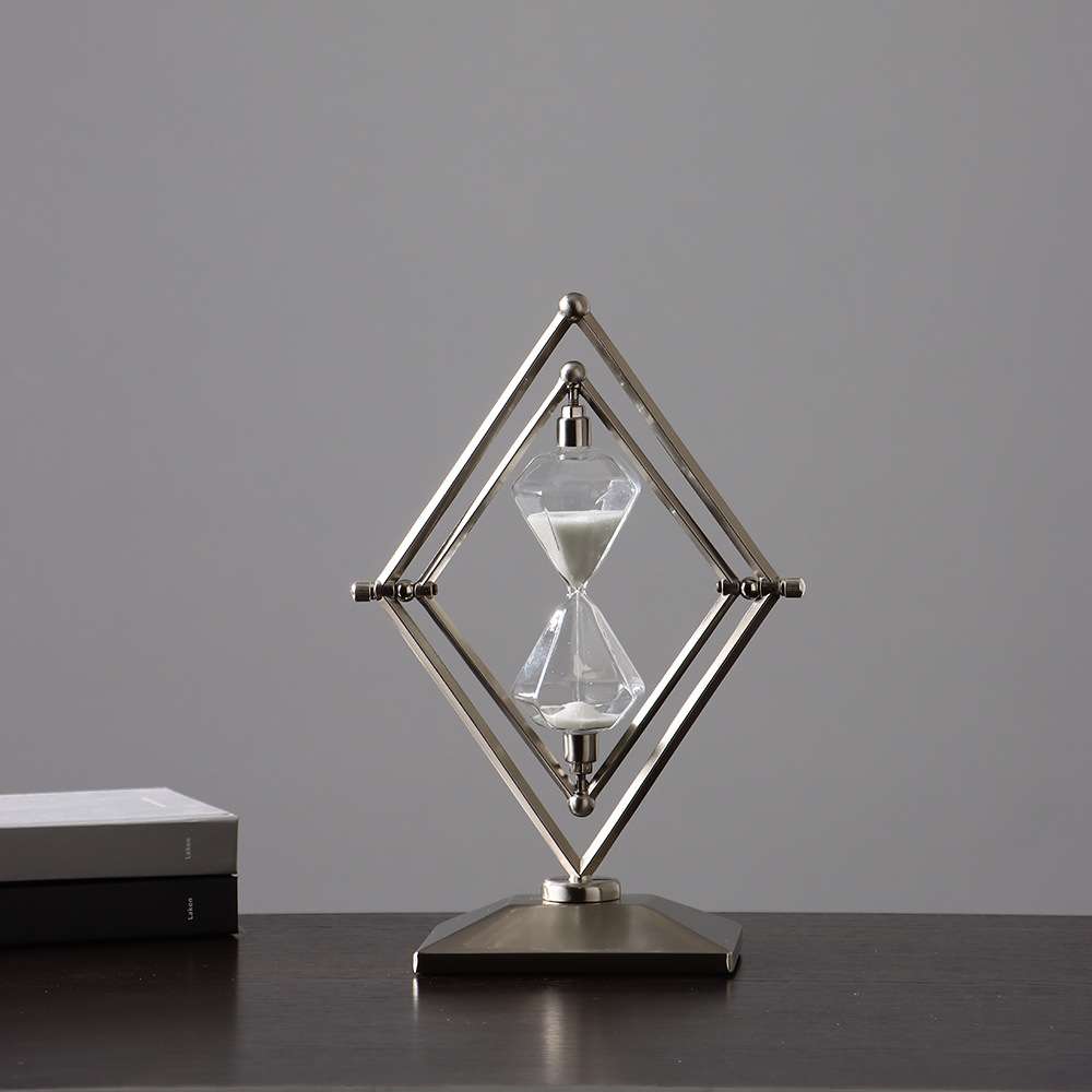 创意几何时间沙漏计时器摆件轻奢软装高级感小众办公室书房装饰品 - 图0