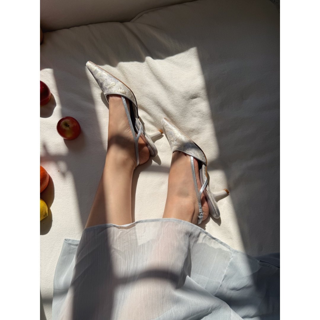 月光森林~新中式尖头金属丝凉鞋女 高级优雅宴会小猫跟后空高跟鞋,淘宝优惠券,粉丝福利购,淘宝优惠卷