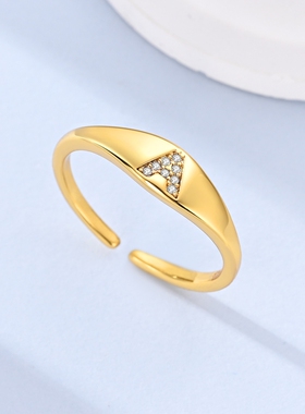 MYBEBOA美缤宝戒指女款2026新款字母A开口戒可调节独特漂亮戒指