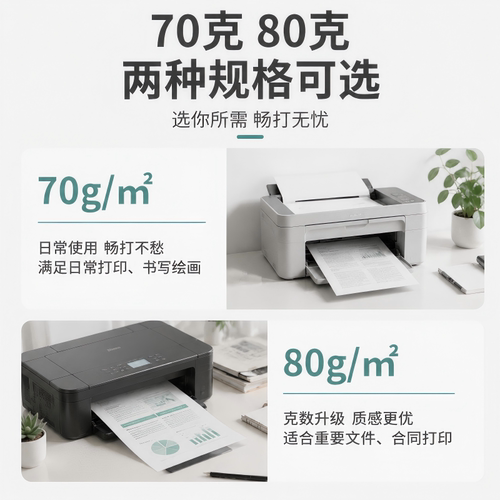 舒荣a4打印纸整箱批发5包装2500张 加厚80g双面打印A4复印纸打印纸70ga4纸草稿纸包邮双面打印用纸办公用一箱 - 图3