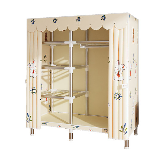 Armario de tela con estructura de acero completa para el dormitorio del hogar