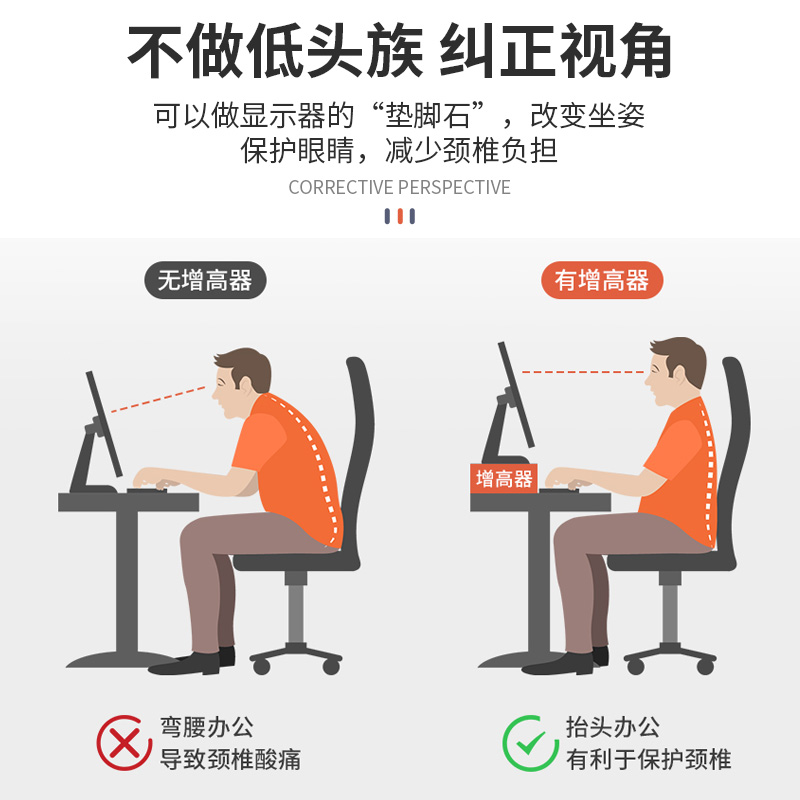 电脑增高架显示器屏支撑架垫高底座台式桌面收纳架子办公桌置物架 - 图1