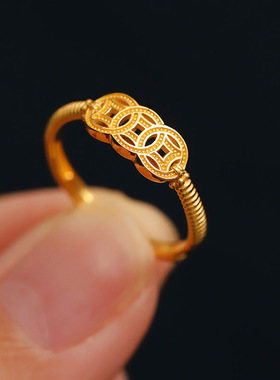 999纯金戒指24k黄金戒指有钱在手