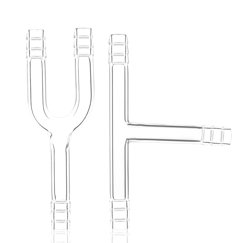 翌哲 玻璃连接管L形（宝塔口）外径9mm L形双通玻璃管 U型管Y型管T型管 玻璃导管 实验室玻璃仪器 实验器材 - 图2