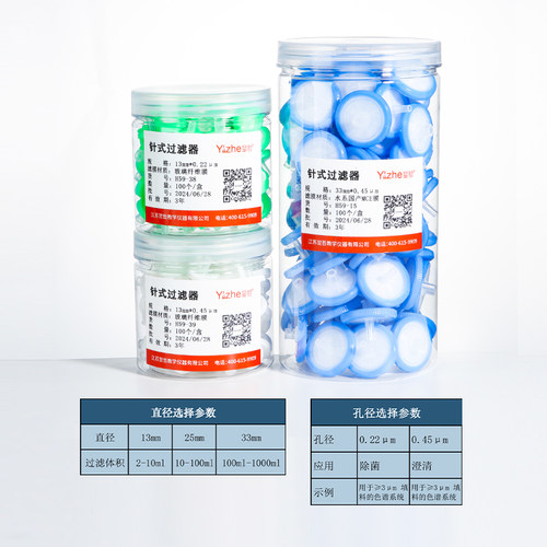 一次性针式过滤器 Nylon尼龙有机MCE水系 13/25/33mm0.22um0.45um 微孔滤膜过滤器针头针筒滤器滤头100个/桶 - 图3