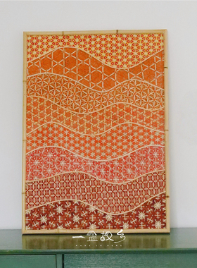 一盒故乡彩色竹编手工装饰画现代简约工艺画精品家居挂画