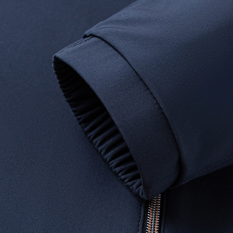 雅鹿立领商务休闲外套男士2024年秋季防风耐磨夹克中年爸爸装上衣