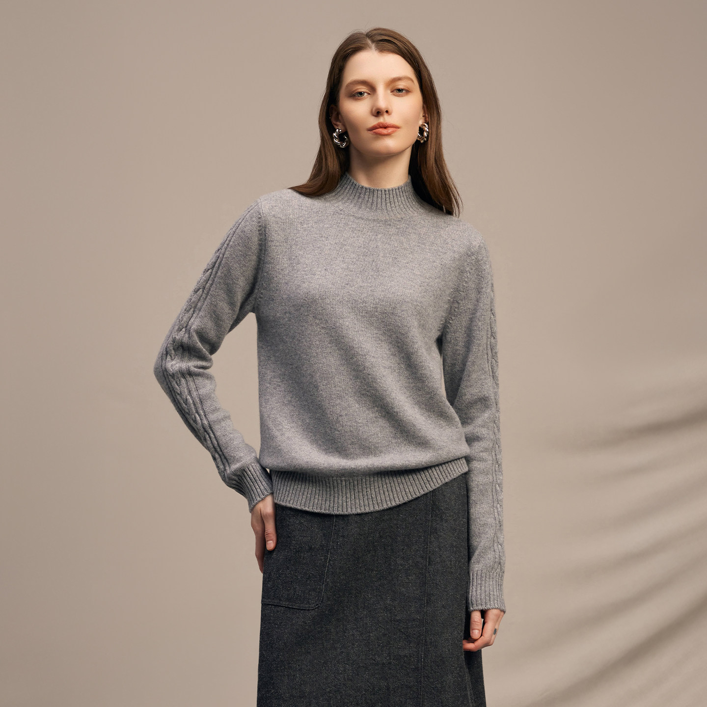 鹿王100%山羊绒衫女半高领纯色针织衫毛衣内搭加厚打底25年秋冬新,淘宝优惠券,粉丝福利购,淘宝优惠卷