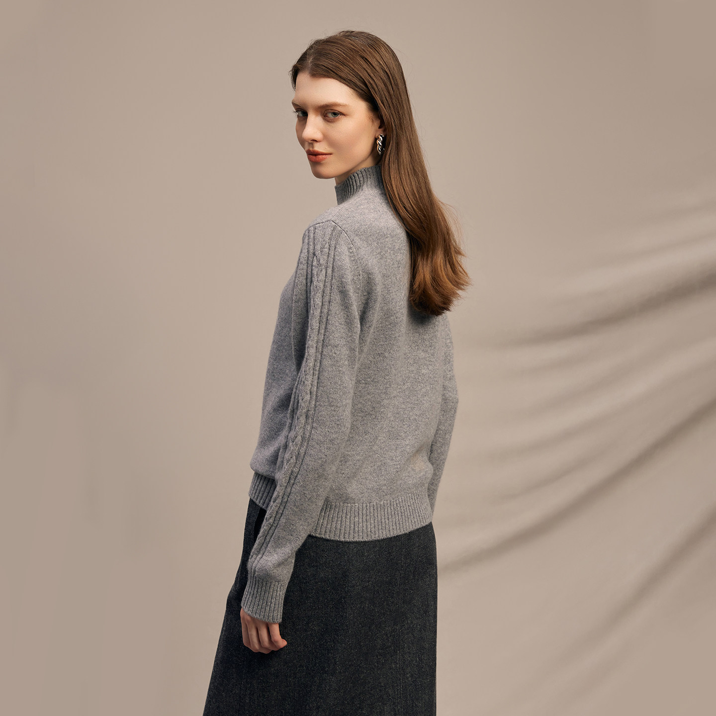 鹿王100%山羊绒衫女半高领纯色针织衫毛衣内搭加厚打底25年秋冬新,淘宝优惠券,粉丝福利购,淘宝优惠卷