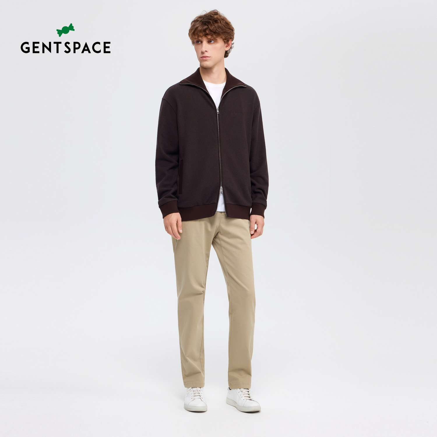GENTSPACE春季新品棉混纺经典时尚纯色男士休闲裤长裤