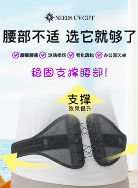 日本needs labo护腰抽绳护腰收紧腰椎支撑双拉可调节腰围固定透气