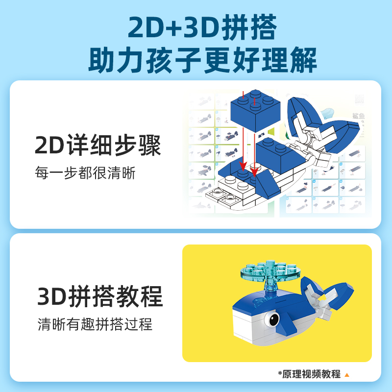 途道 动物科普雨林草原海洋飞禽拼搭积木盲盒 一套5盒5种造型 3岁+入门小颗粒积木儿童男孩女孩益智玩具启蒙
