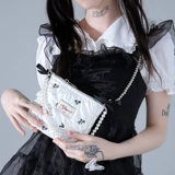 Оригинальная милая маленькая дизайнерская сумка через плечо, с вышивкой, в цветочек, тренд сезона