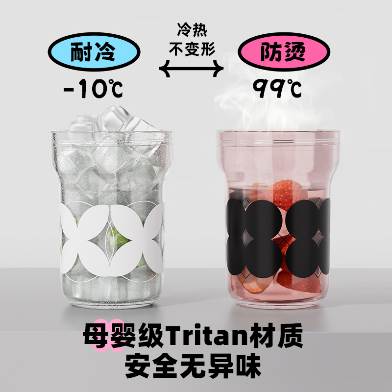 GOOM缤纷轻饮水杯吸管杯2024新款女夏天高颜值便携tritan塑料杯子 - 图2