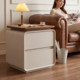 Bedside table for home bedroom solid wood cat scratch leather light luxury style