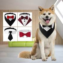 Pooch Suit Triangle Towel Pet Collar Tie Necktie Scarf gold wool Kirky small and large canine wedding spat towel