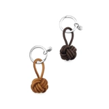 Креативный плетеный кожаный брелок ручной работы подходит для мужчин и женщин для влюбленных, аксессуар на рюкзак, простой и элегантный дизайн, из натуральной кожи