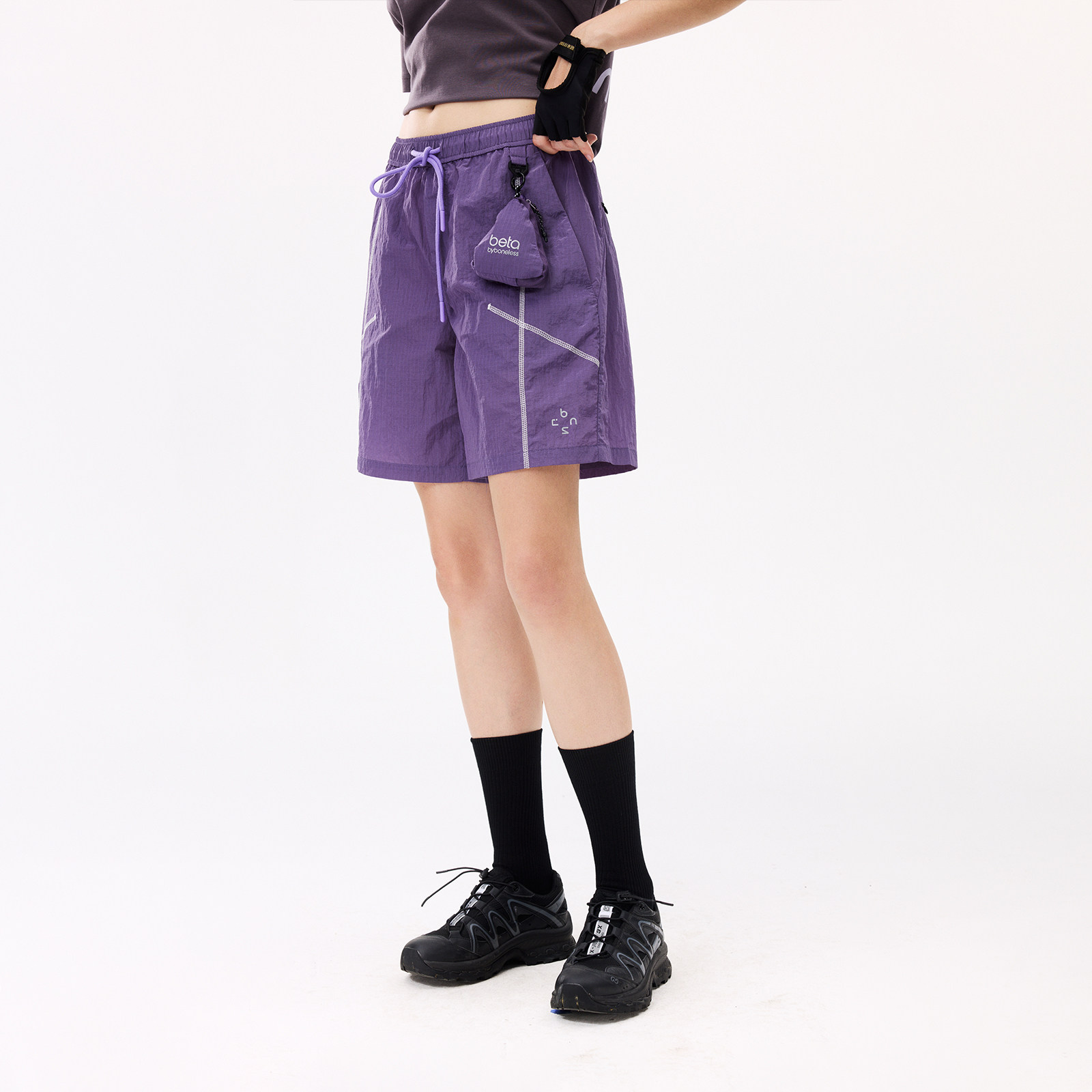 BONELESS quick-drying, breathable, water-repellent outdoor removable storage and hanging bag five-point sports casual shorts