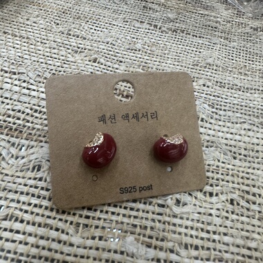 法式相思豆轻奢滴釉红色爱心项链女洋气奢华吊坠小众